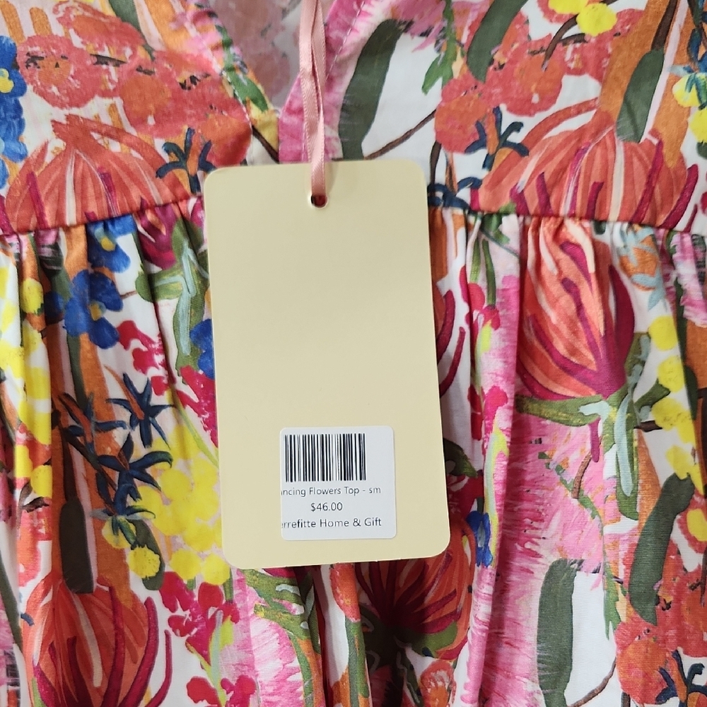 entro Pink Floral Puff-Sleeve Blouse - Picture 8 of 12